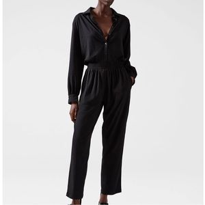 ATM Anthony Thomas Melillo Classic Jersey Long Sleeve Black Jumpsuit Size Small